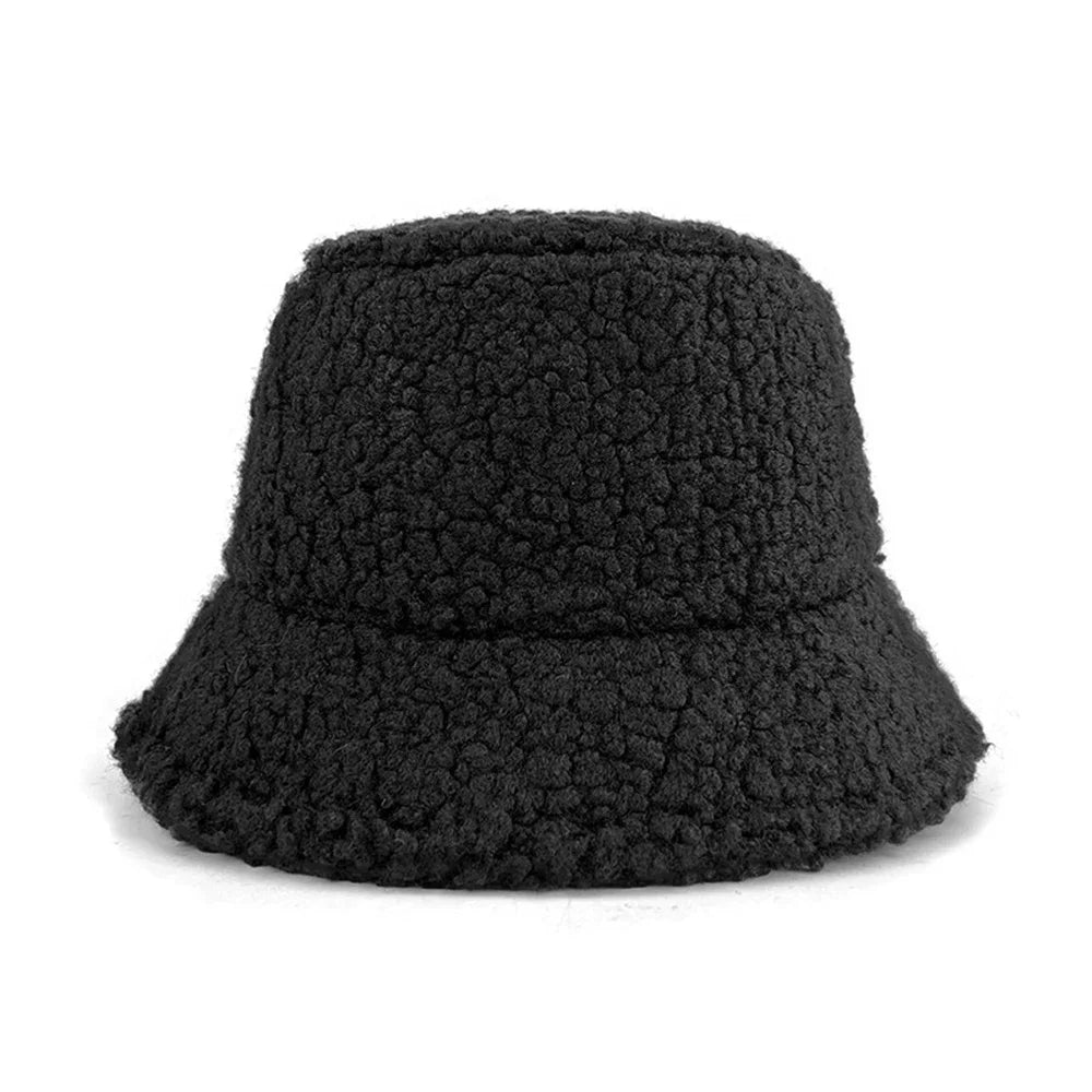 Unisex Graffiti Lamb Wool Winter Bucket Hat