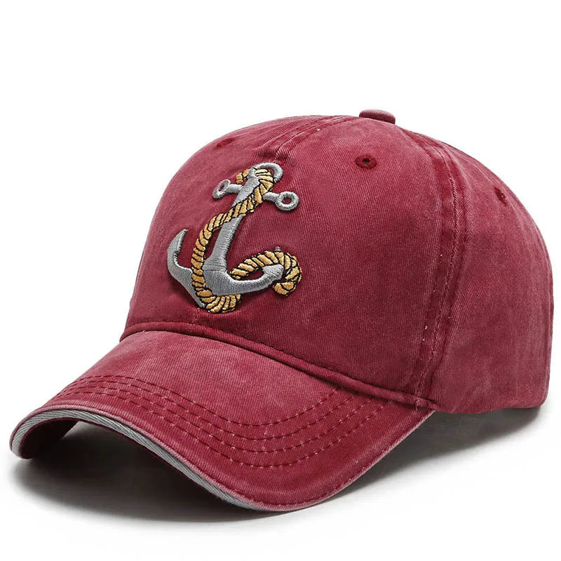 Anchor Embroidery Cool Washed Baseball Cap