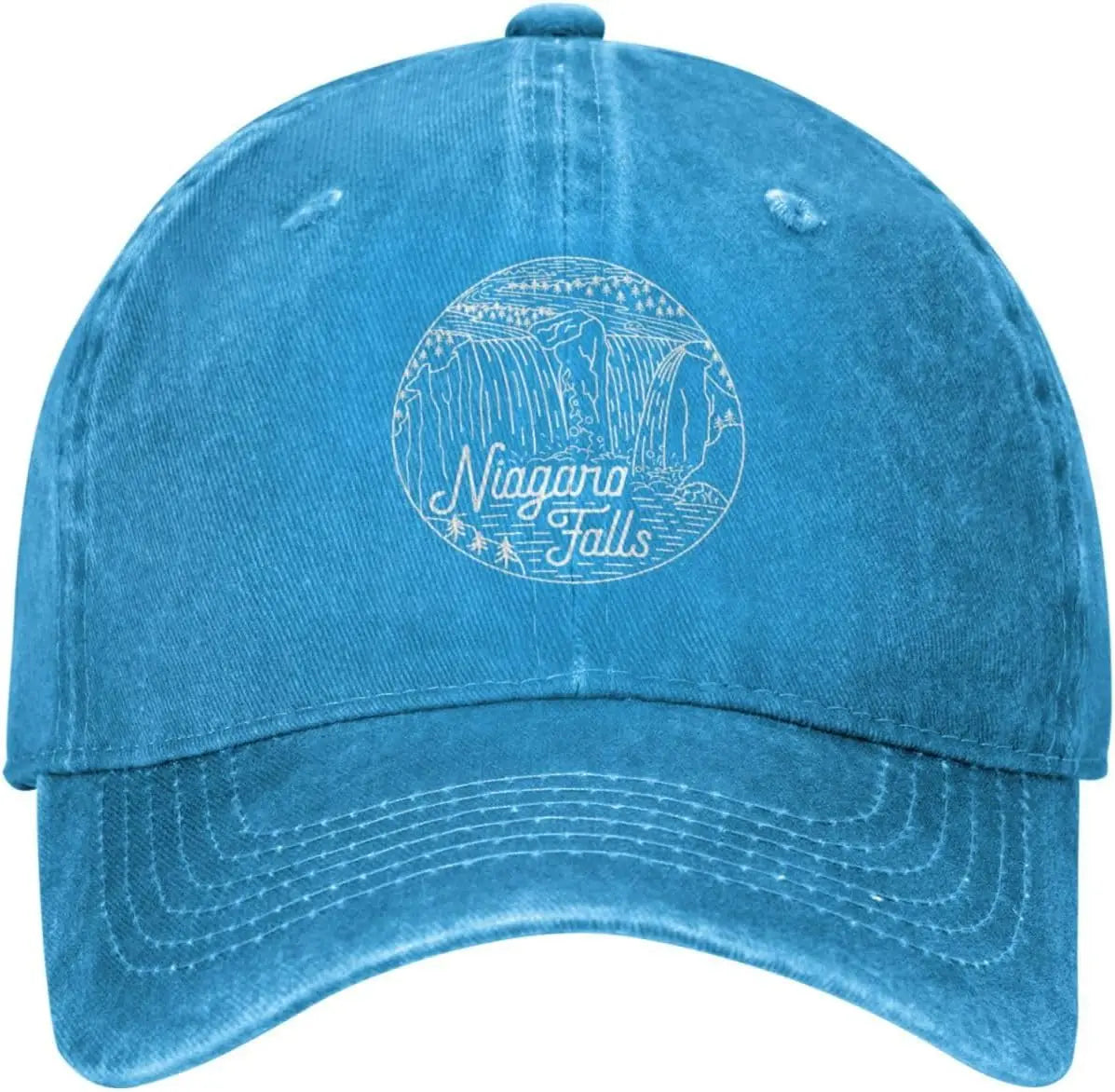 Niagara Falls Graphic Distressed Denim Baseball Cap