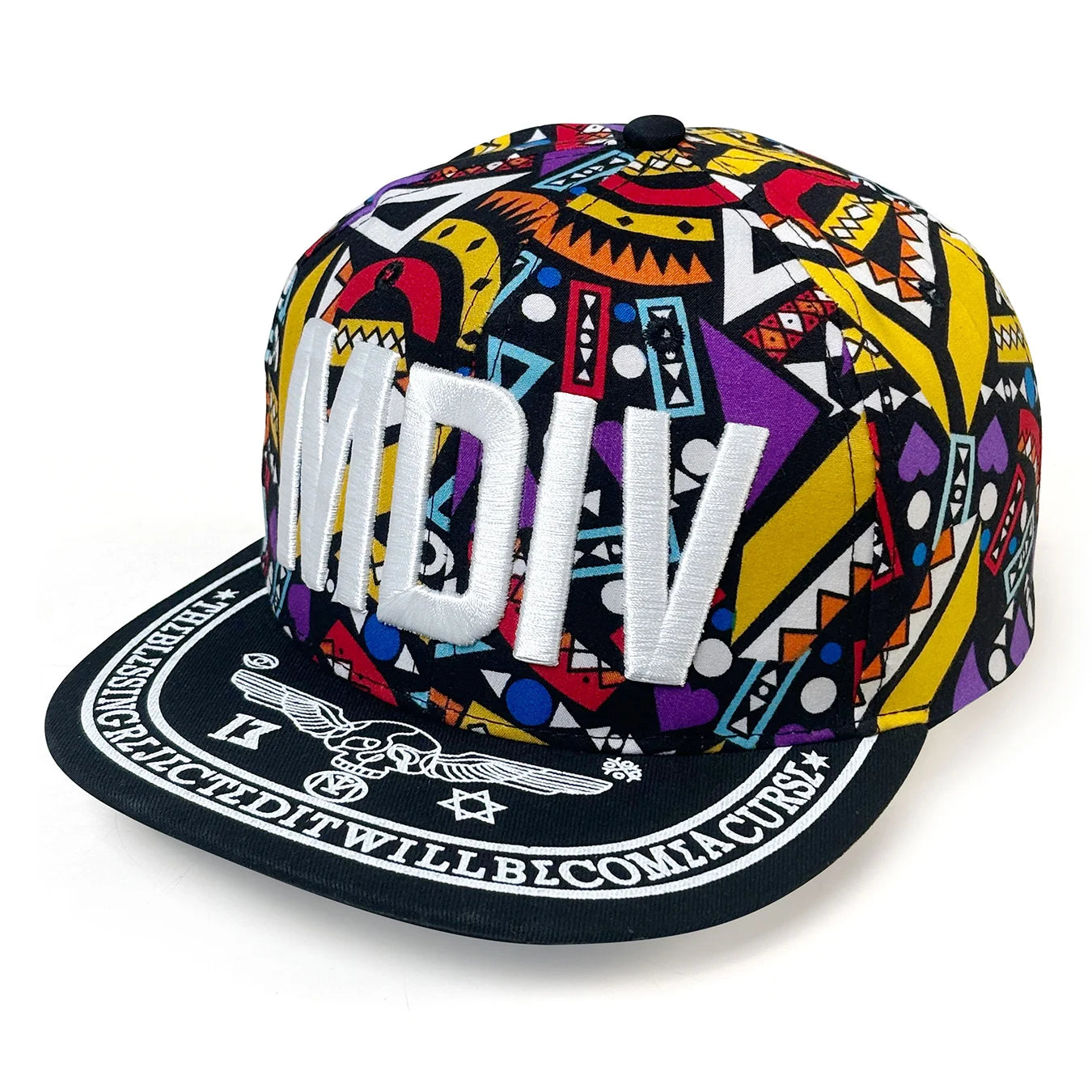 Mdiv Embroidered Flat Brimmed Baseball Hat