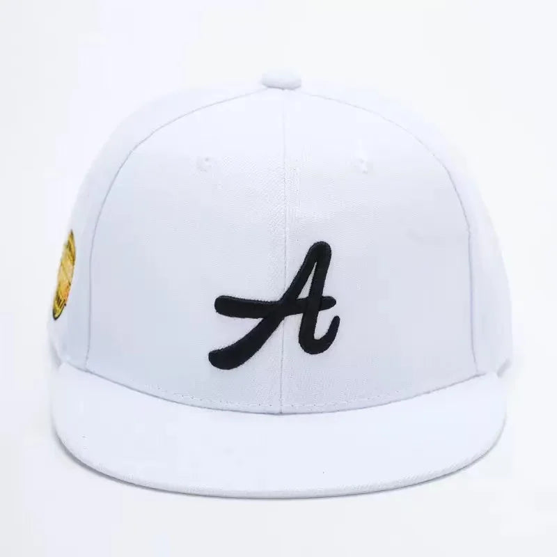 Letter A Flat Brim Embroidery Baseball Cap