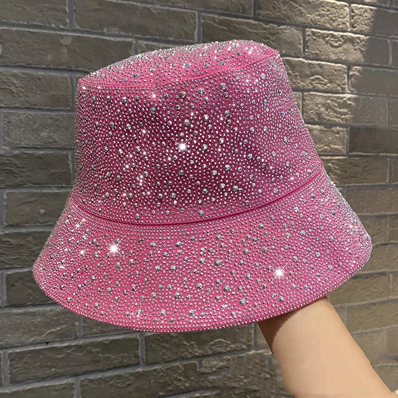 Rhinestone Star Flat Top Bucket Hat
