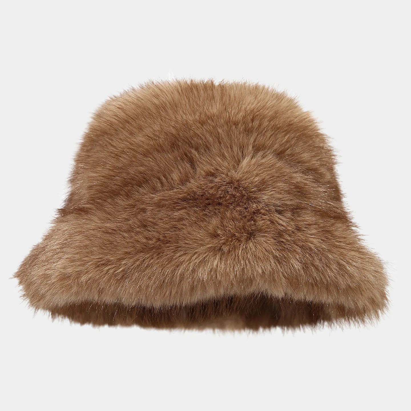 Two Tone Fluffy Long Hair Bucket Hat
