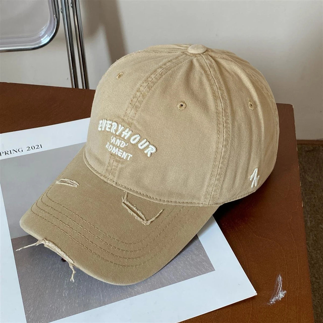 Red Letter Embroidery Sunshade Baseball Cap