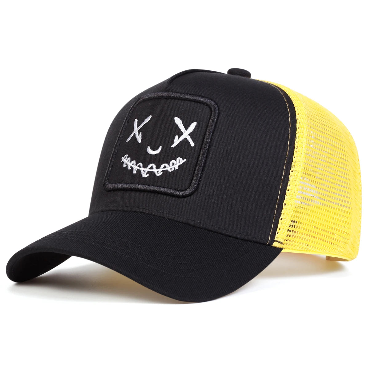 Unisex Smiling Face Embroidery Adjustable Baseball Cap