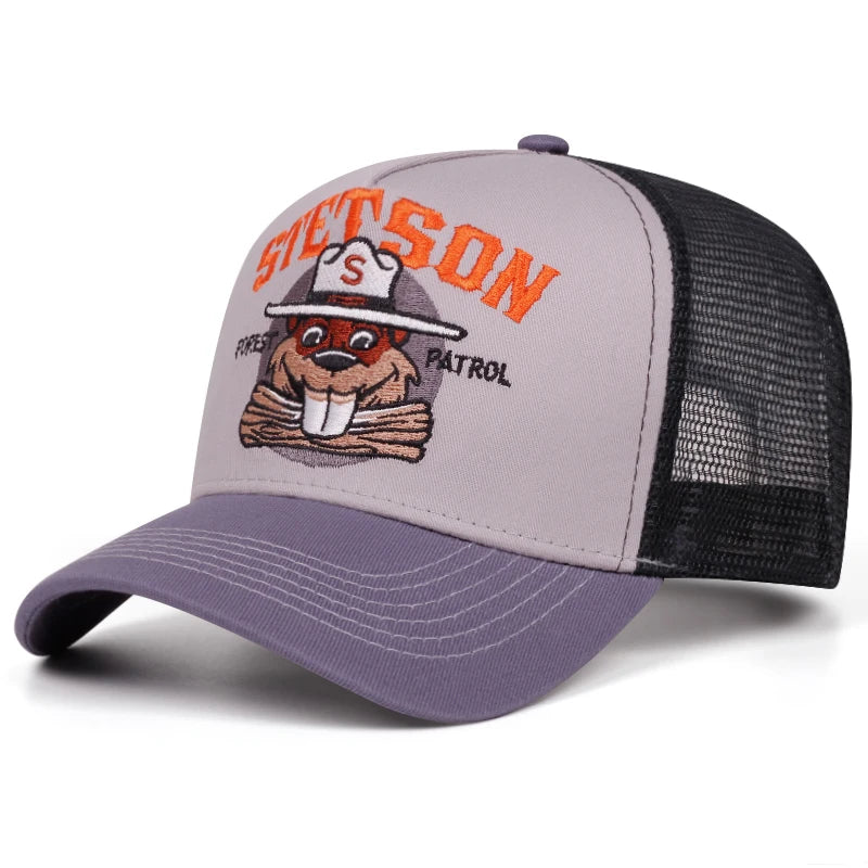 2025 Stetson Groundhog Cartoon Mesh Baseball Cap