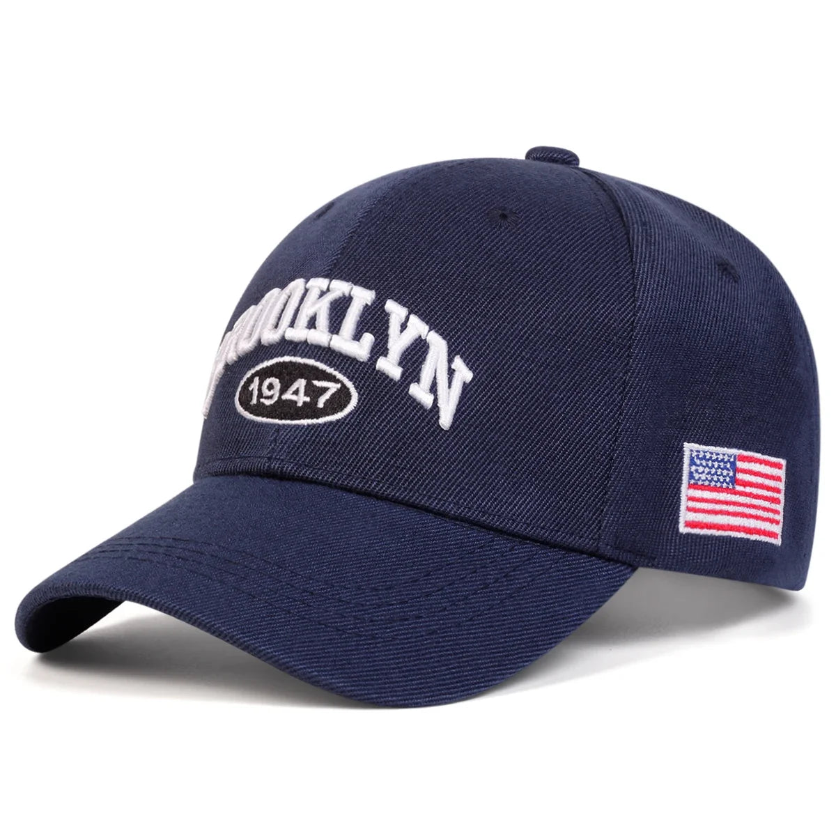 Unisex BROOKLYN Embroidered Side American Flag Baseball Caps