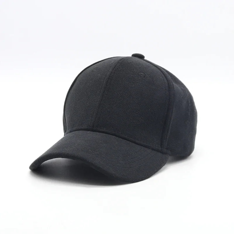 Winter Solid Suede Adjustable Baseball Cap