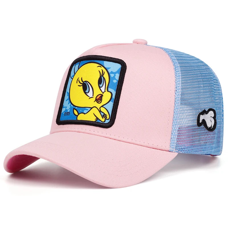 Cartoon Embroidered Mesh Trucker Cap