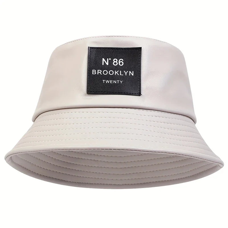 Unisex Brooklyn PU Leather Panama Bucket Hat
