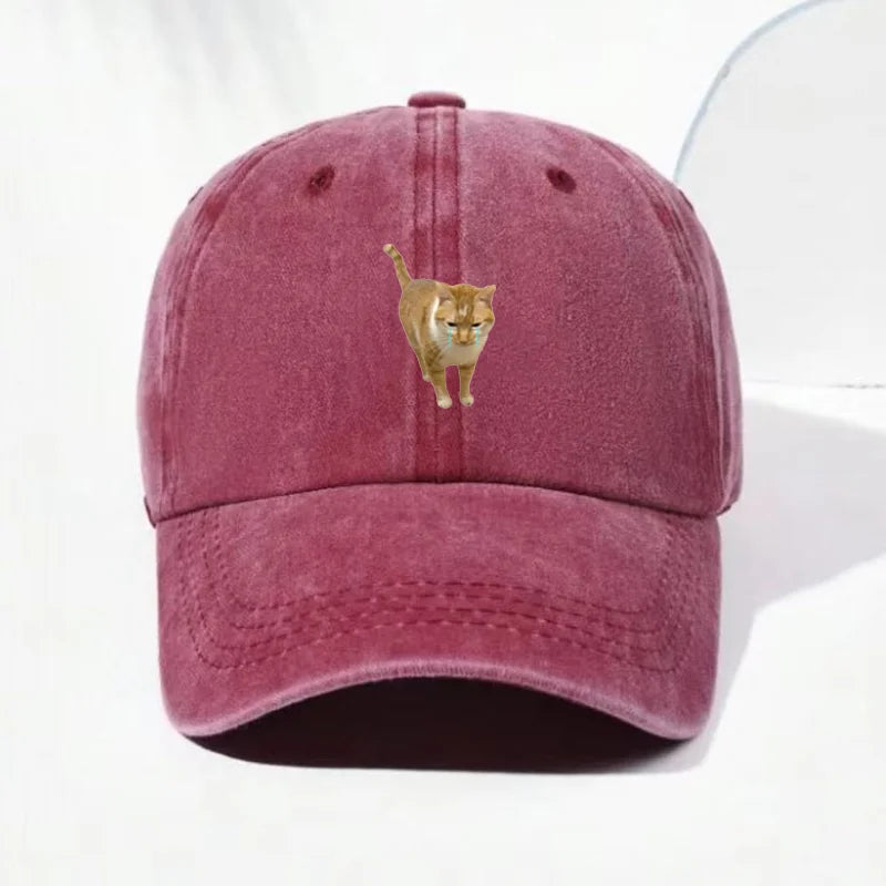 Vintage Washed Cotton Funny Meme Streetwear Baseball Cap