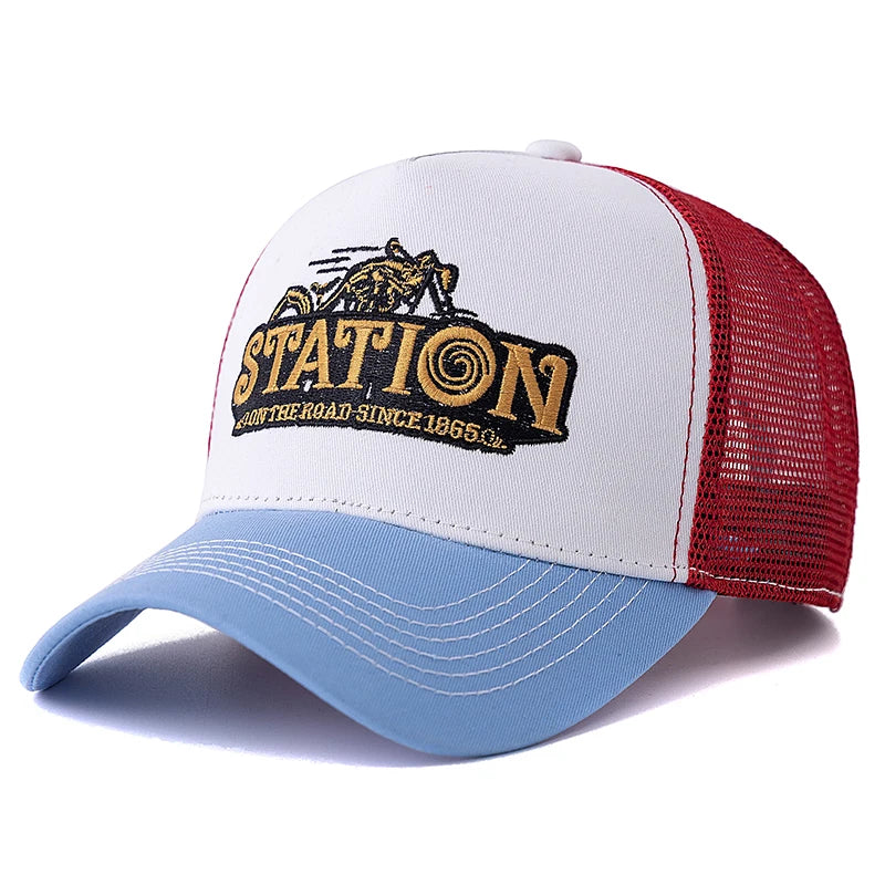 Embroidered Letter Mesh Trucker Baseball Cap