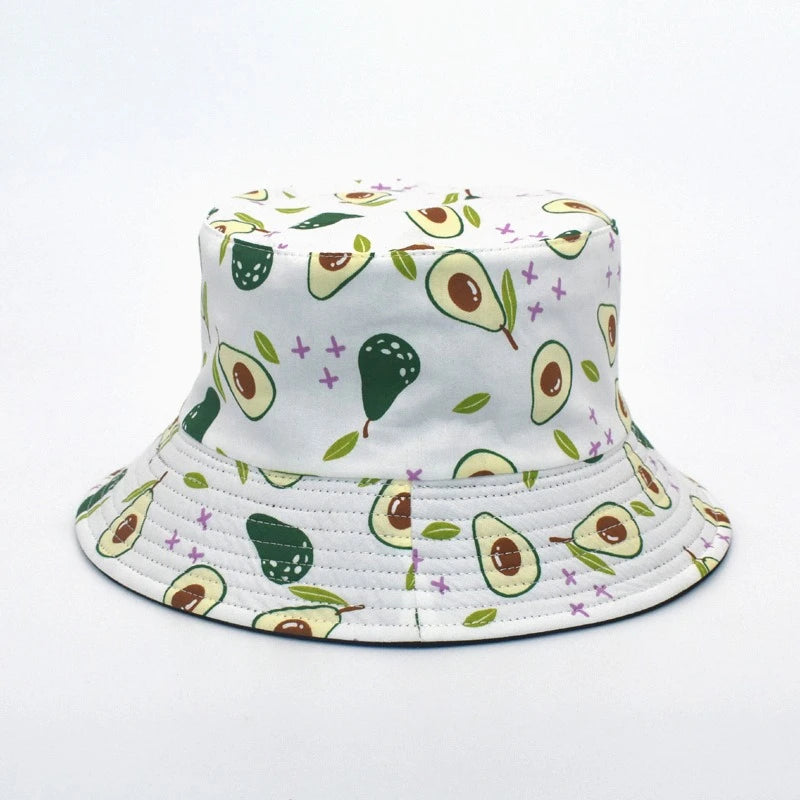 Unisex Avocado Print Reversible Bucket Hat