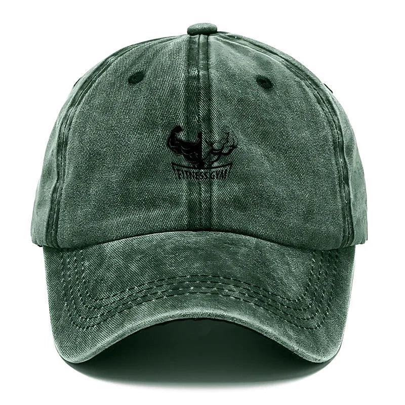 Bodybuilding Vintage Washed Cotton Gym Workout Baseball Cap