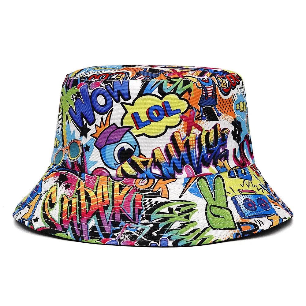 Graffiti Letter Print Bucket Hat