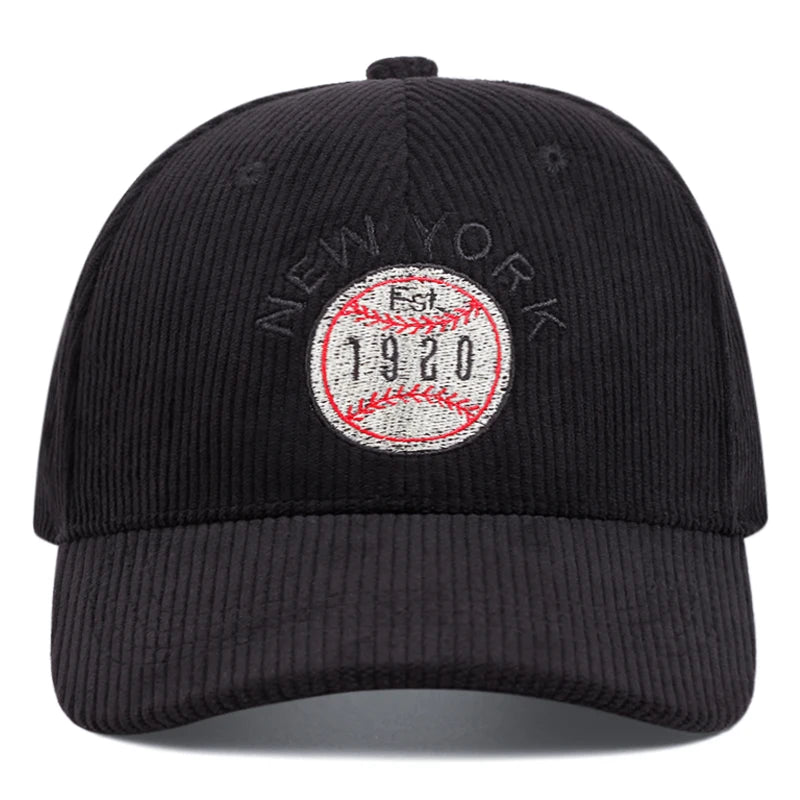 New York Corduroy Embroidered Baseball Cap