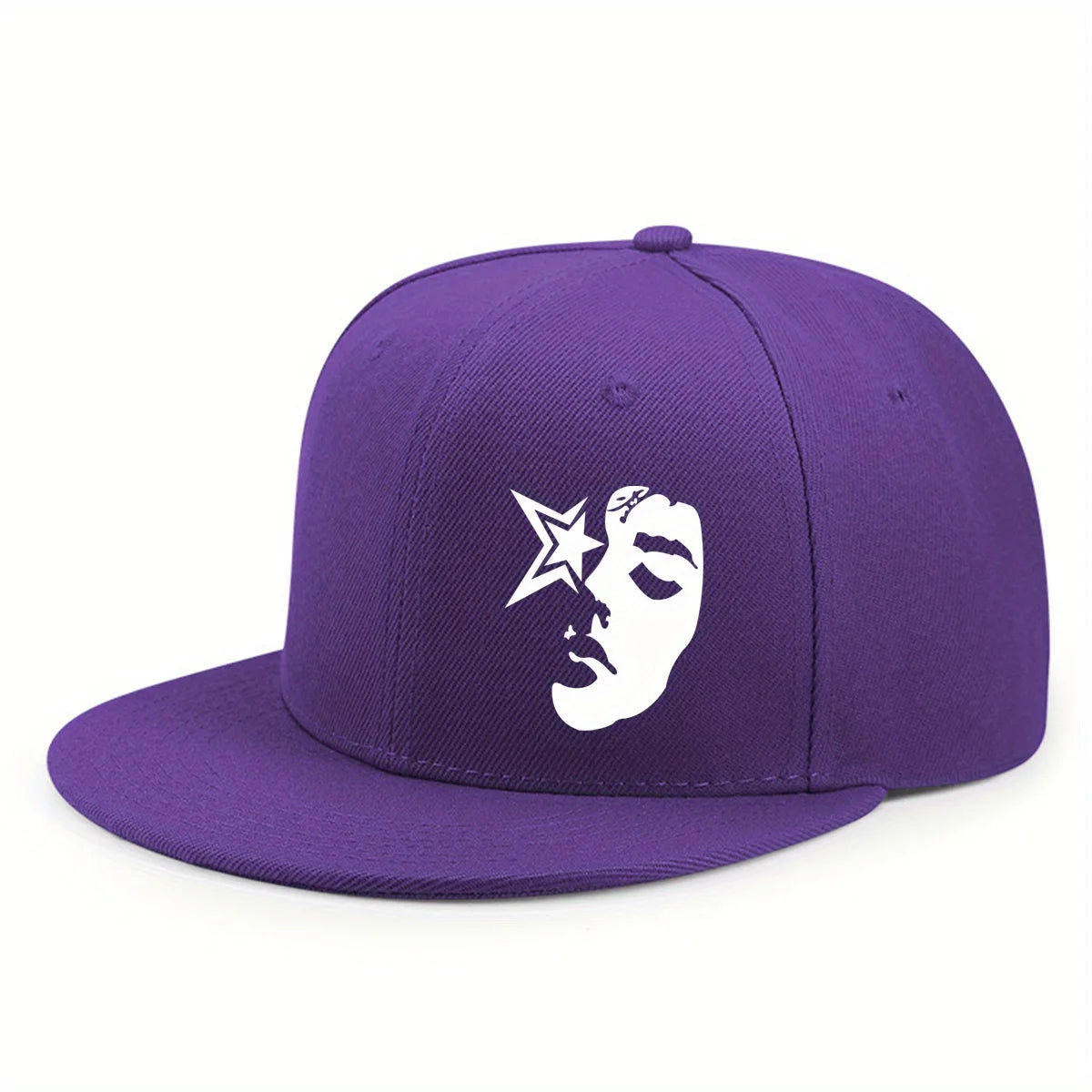 Y2K Face Pattern Printed Snapback Cap