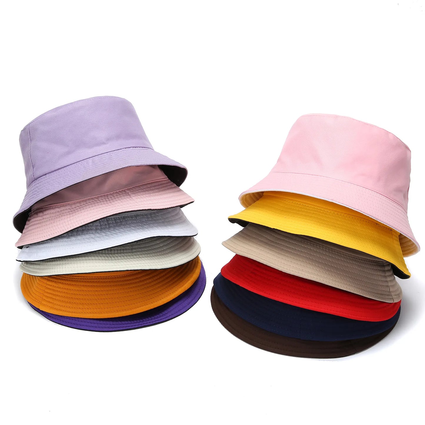 Double-sided Wearing Cap Solid Color Bucket Hat