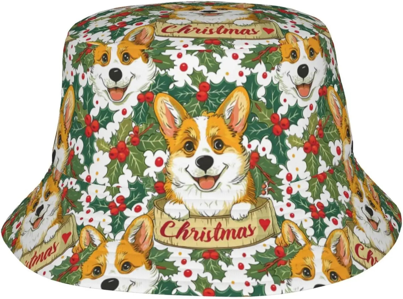 Retro Christmas Poster Print Bucket Hat