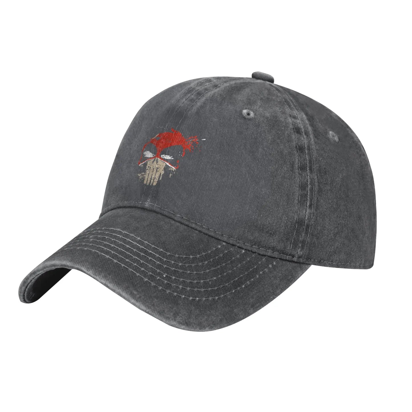 Punisher Deadpool Distressed Washed Baseball Cap