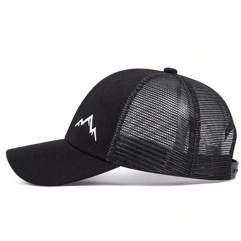 Unisex Mountain Range Embroidery Baseball Net Caps