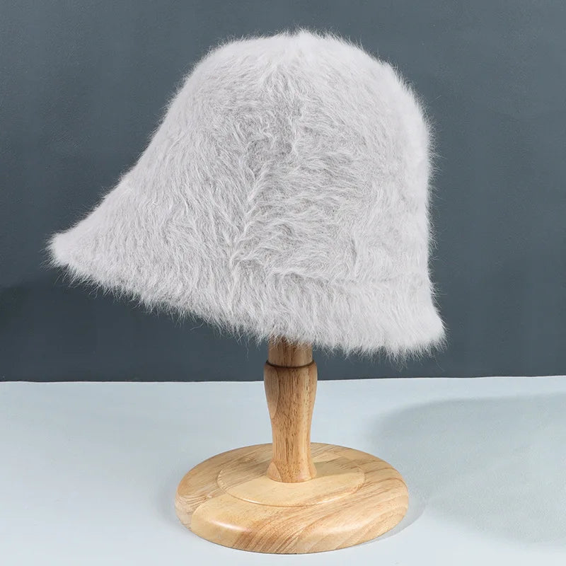 Women's Faux Fur Warm Bucket Hat