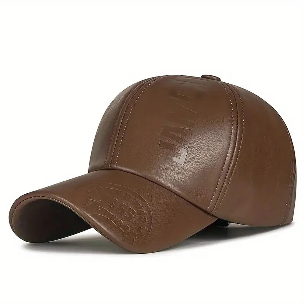 PU Leather Plush Warm Baseball Hat