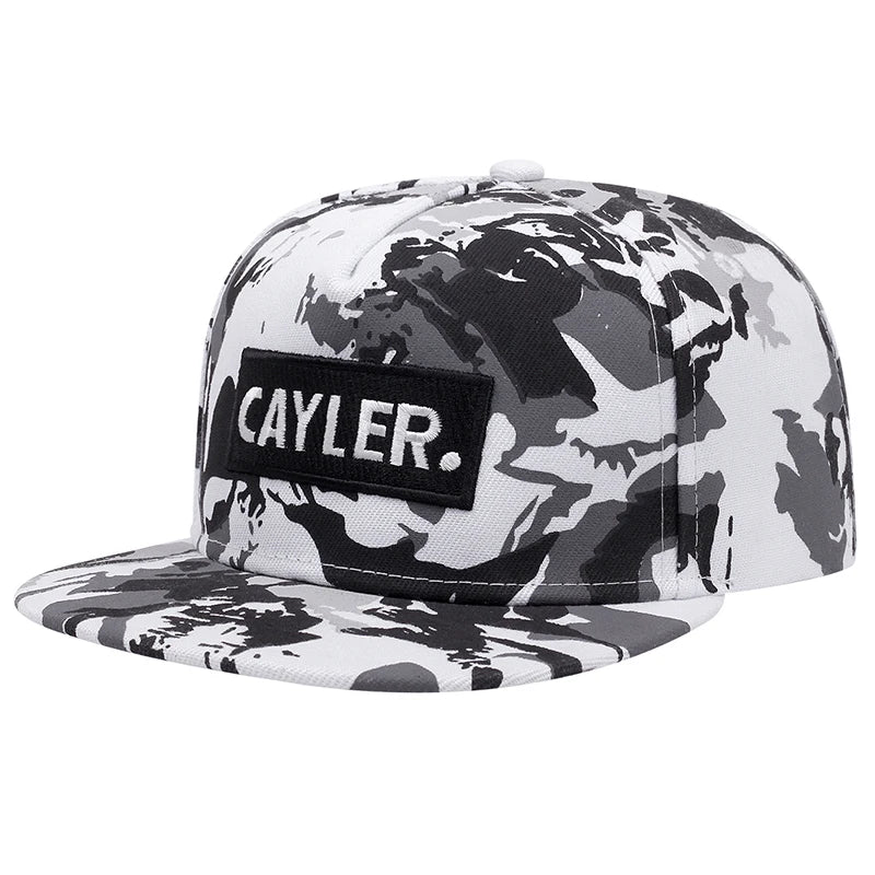 Unisex Cayler Leaf Rose Camouflage Flat Brim Hip Hop Baseball Cap