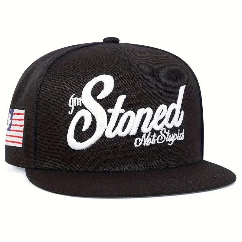Unisex Stoned Letter Embroidery Hip Hop Snapback Cap