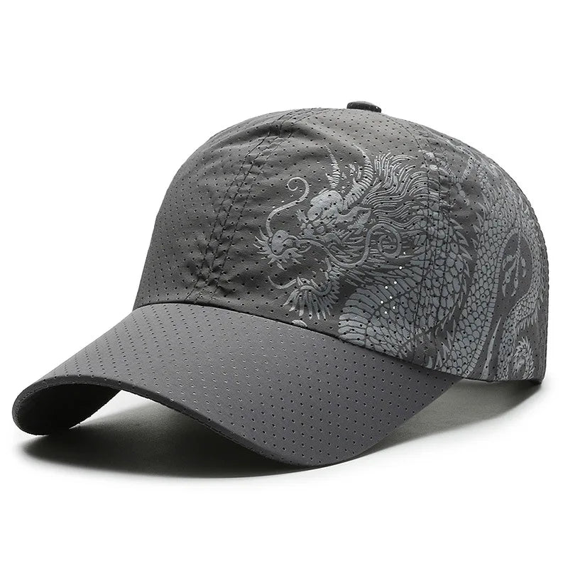 Chinese Style Dragon Printed Baseball Cap