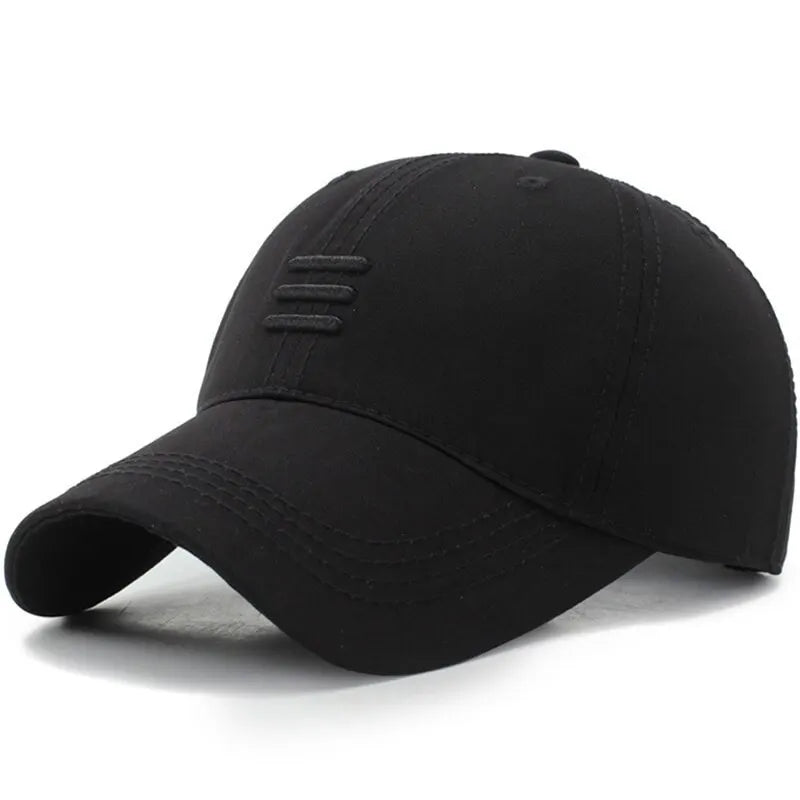 Three Horizontal Lines Embroidery Baseball Caps