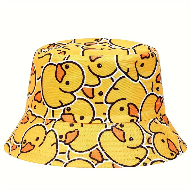 Panama Bucket Hat Little Yellow Duck Print Fisherman hats outdoor Fishing Sun Hat