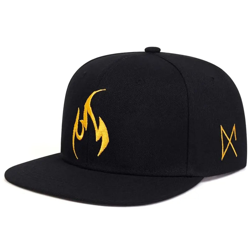Unisex Flame Embroidery Hip-hop Hat