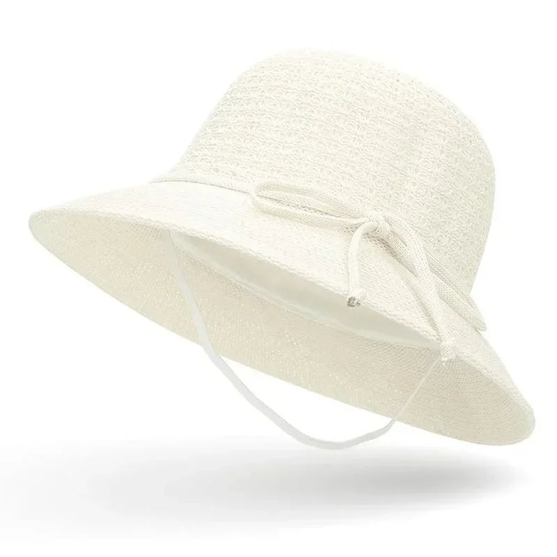 Women Braided Beach Sunshade Bucket Hat