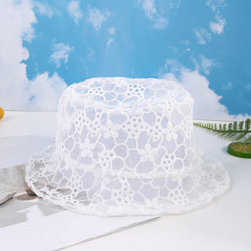 Thin Mesh Lace Flower Fisherman Hat