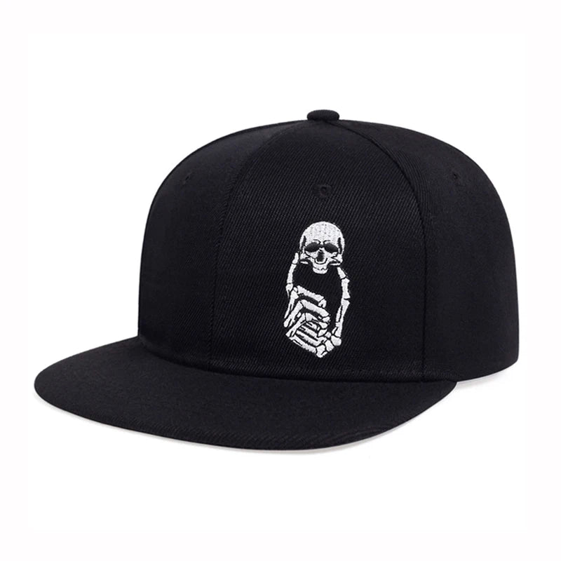 Skull Embroidered Hip Hop Baseball Hat