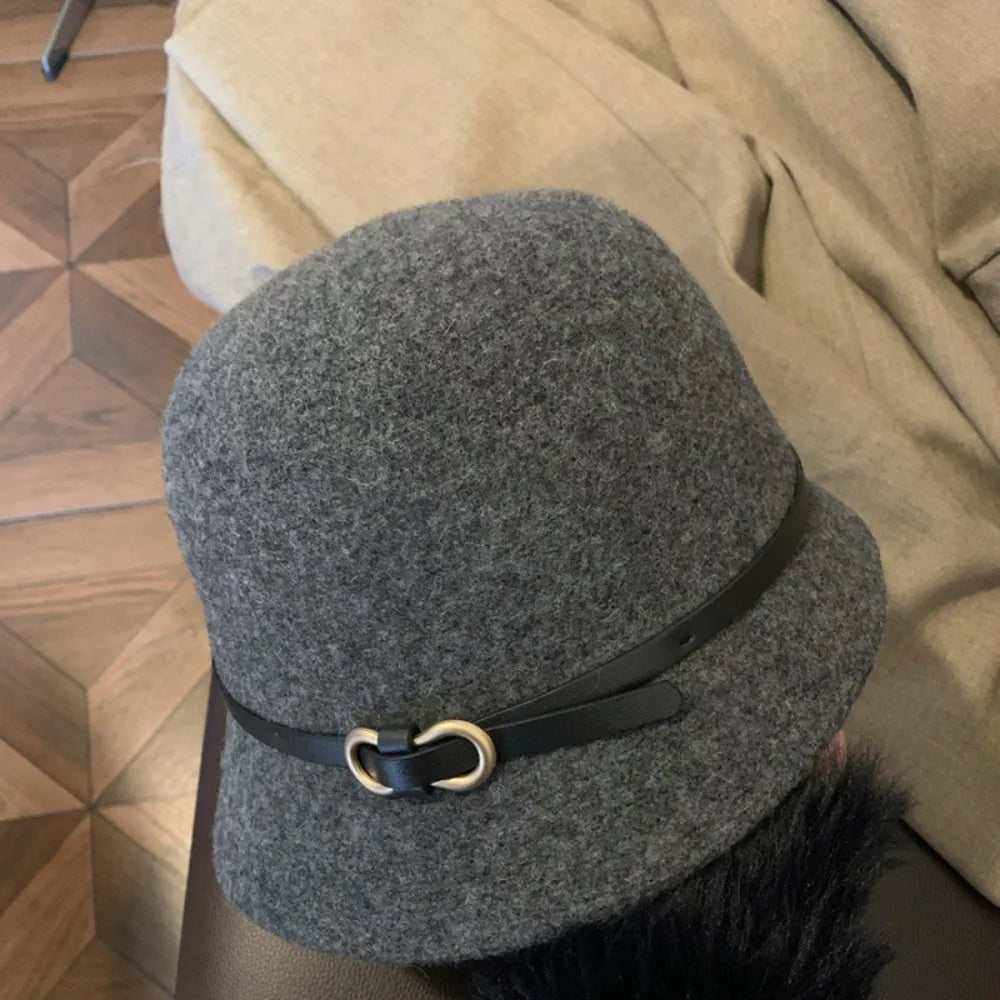British Retro Elegant Wool Fisherman Bucket Hat