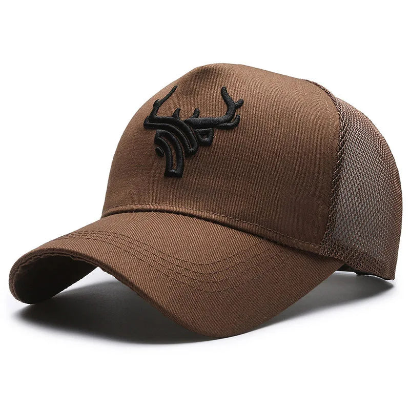 Unisex Animal Antlers Embroidery Baseball Net Caps