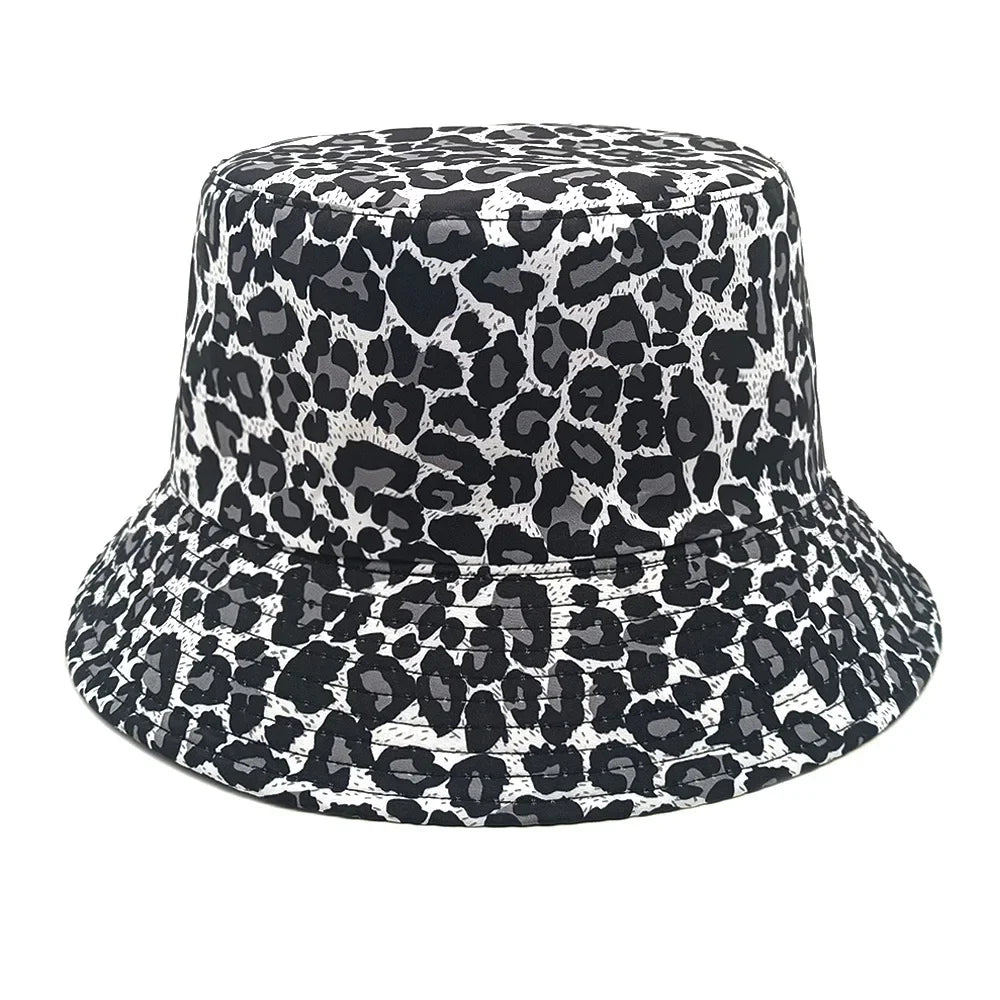 Unisex Reversible Leopard Print Bucket Hat – Double-Sided Sun Cap