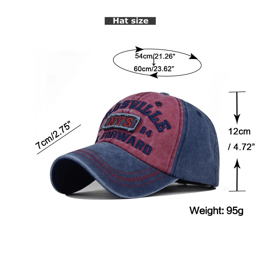 Letter Embroidered Baseball Cap Vintage Outdoor Sports Fishing Hat
