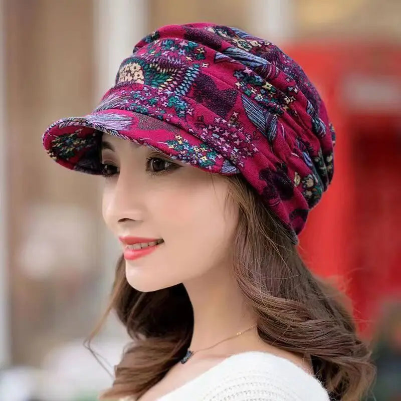 Vintage Floral Warm Baseball Cap
