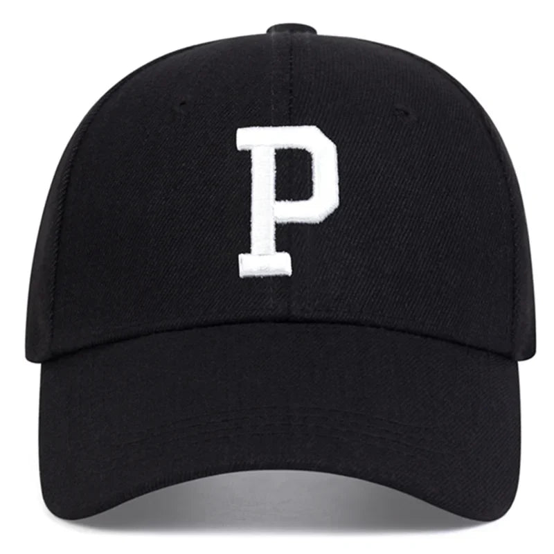 Unisex P Letter Embroidery Snapback Baseball Caps