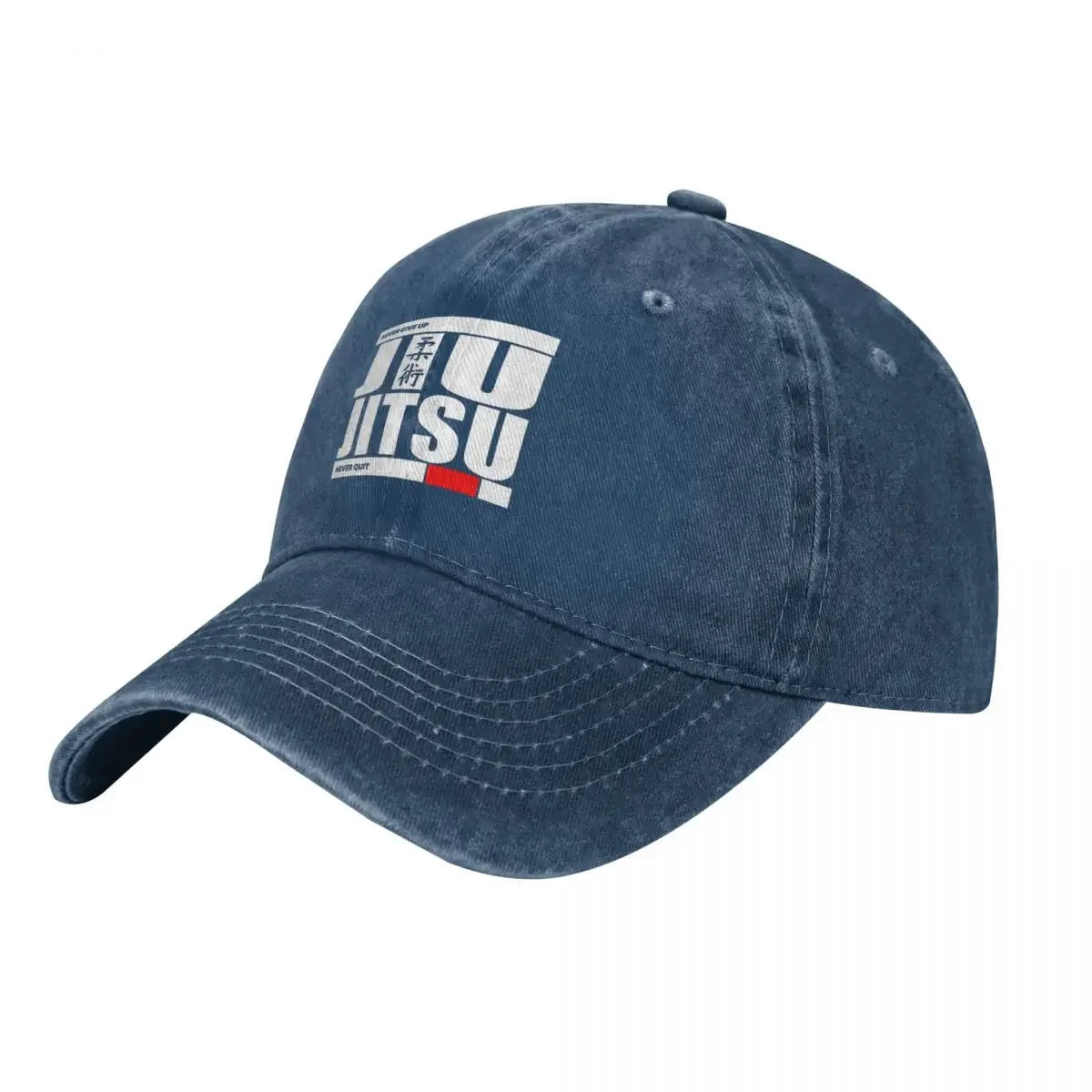Jiu Jitsu Never Quit Denim Streetwear Baseball Cap