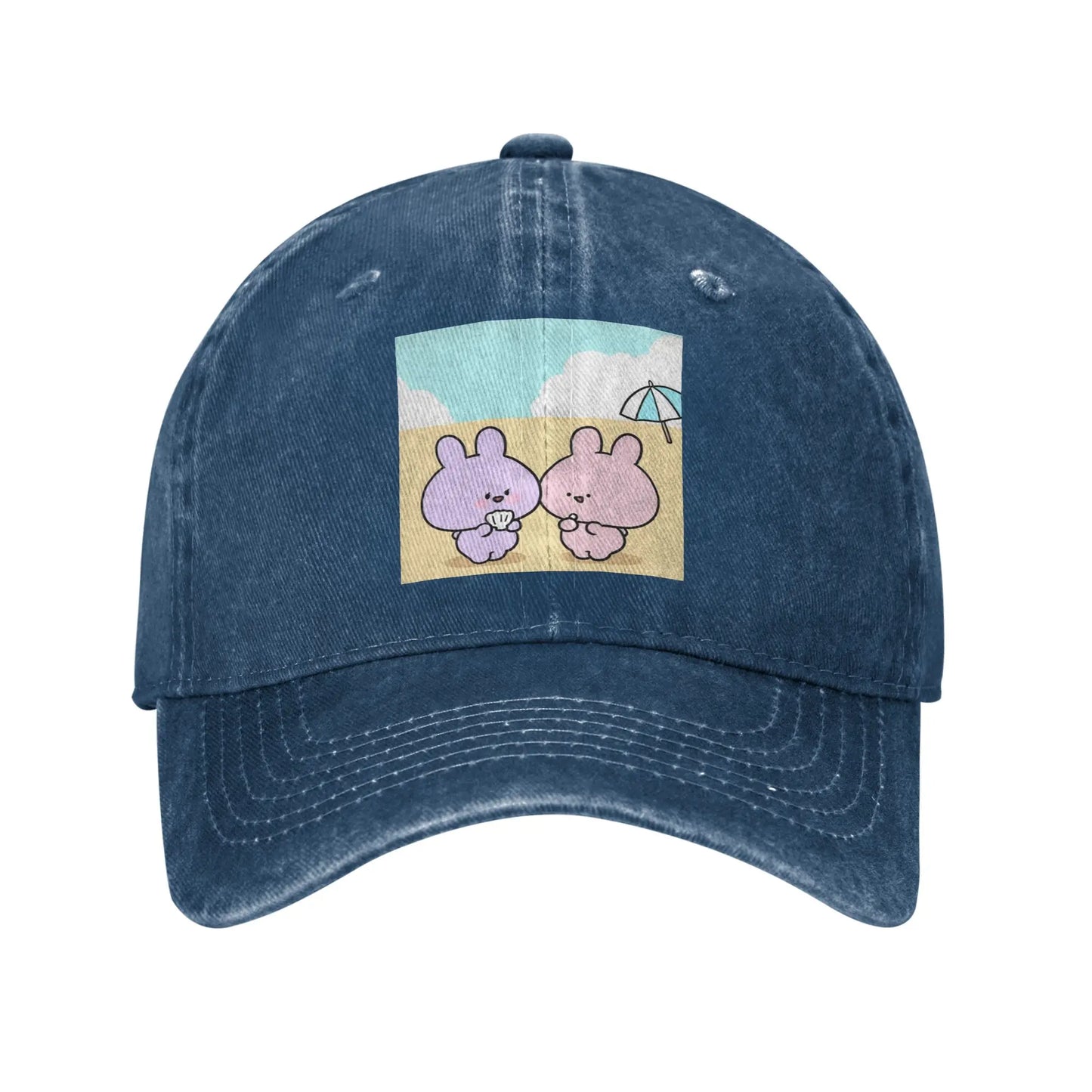 Asamimichaan Washed Denim Adjustable Baseball Cap