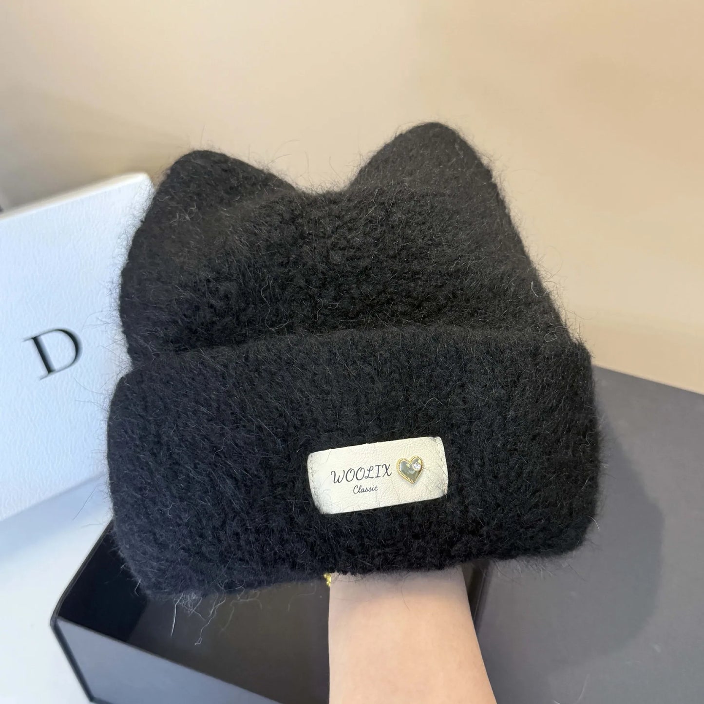 Wool Knit Winter Cat Ear Beanie