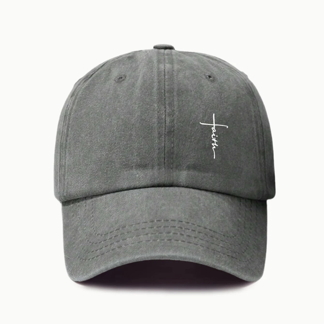 Retro Cross Print Water Resistant Washed Baseball Cap