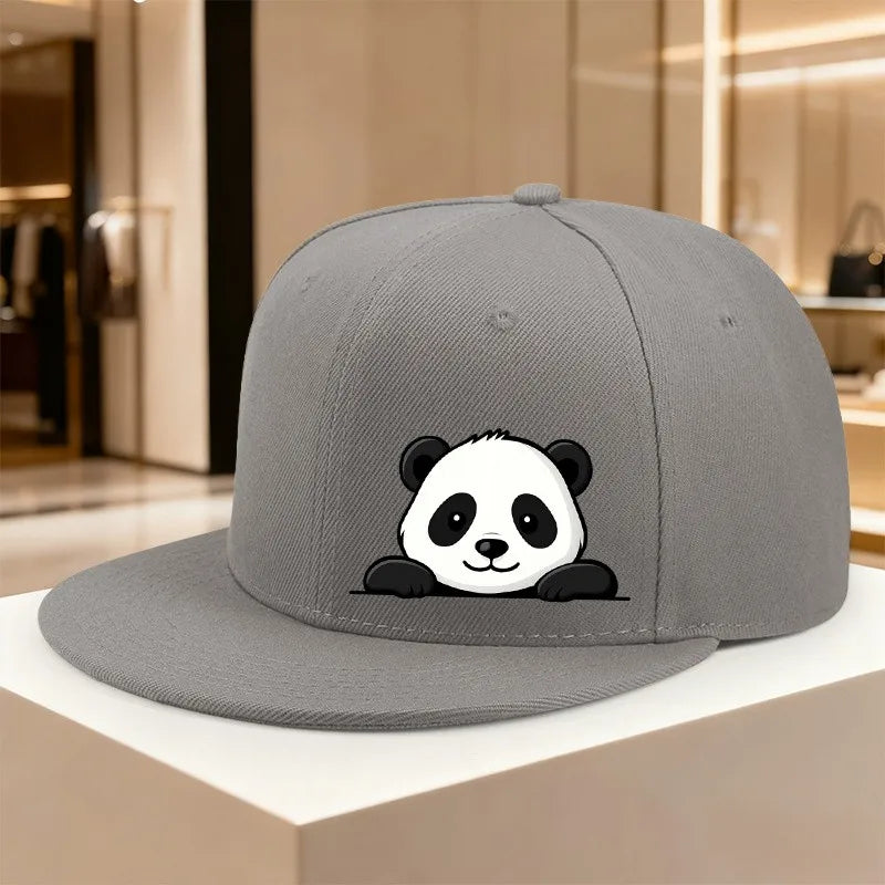Cute Panda Head Peeking Street Style Snapback Cap