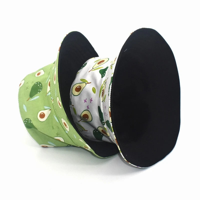 Unisex Avocado Print Reversible Bucket Hat