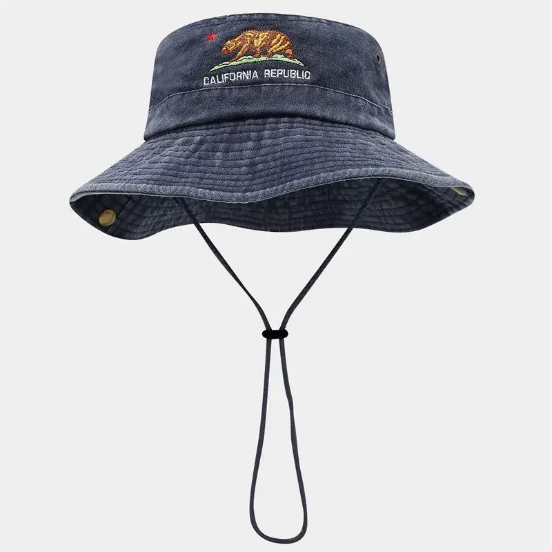 Autumn Cotton Embroidered Outdoor Travel Bucket Hat