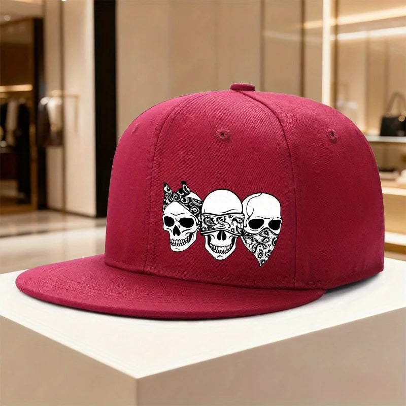 Three Skulls Hear See Speak Evil Snapback Cap
